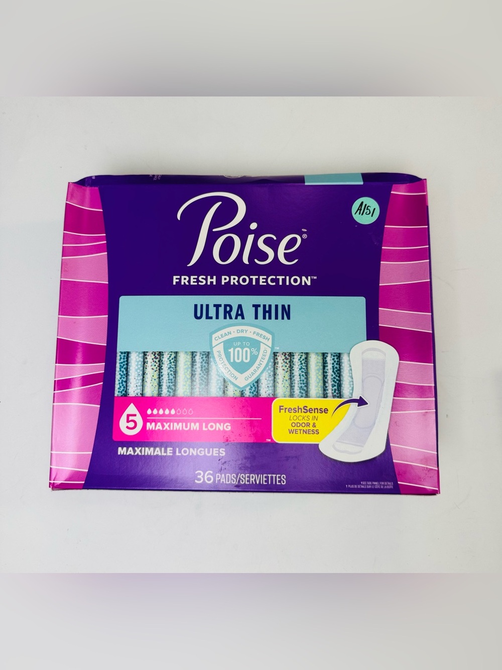 Poise Fresh Protection Ultra Thin Pads Maximum Long Level 5 36 Count